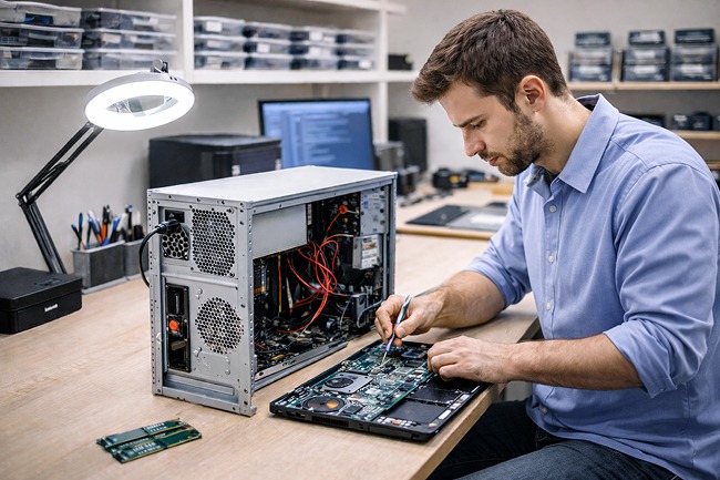 Dépannage informatique en atelier