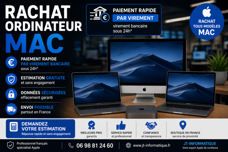rachat ordinateur Mac MacBook iMac Mac Mini estimation gratuite JT-informatique
