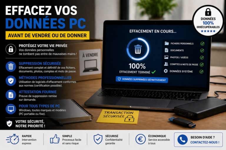 effacer données PC avant vente protection vie privée